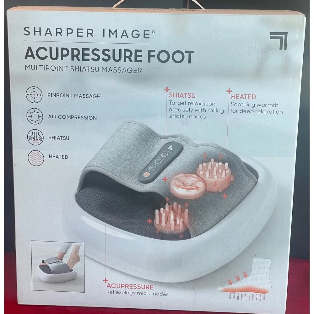 Sharper Image Acupressure‎ Foot Massager Multipoint Shiatsu Compression Heat NIB
